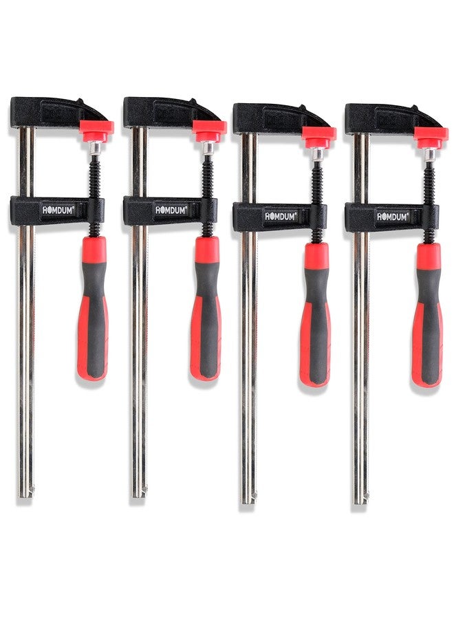 Homdum 8 inch Steel f clamp 200 x 50 mm F Clamp with Rubberized Handle andurface Protection PVC Cover for Better Grip Metal F Clamps for Woodworking Glass and Welding Works Pack OF 4 PC - Image 1